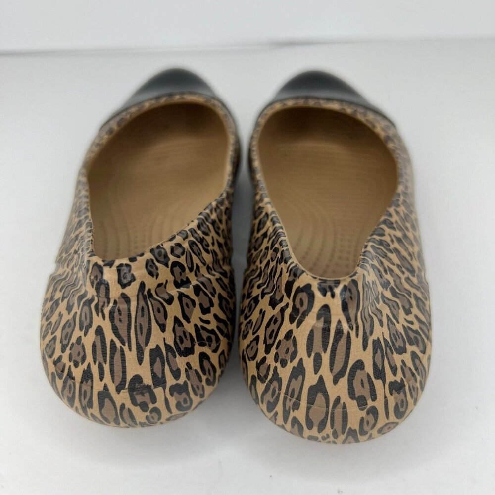 Crocs Womens Multicolor Cap Toe Leopard Print  Size 8 Slip On Flat Shoes - Picture 5 of 9